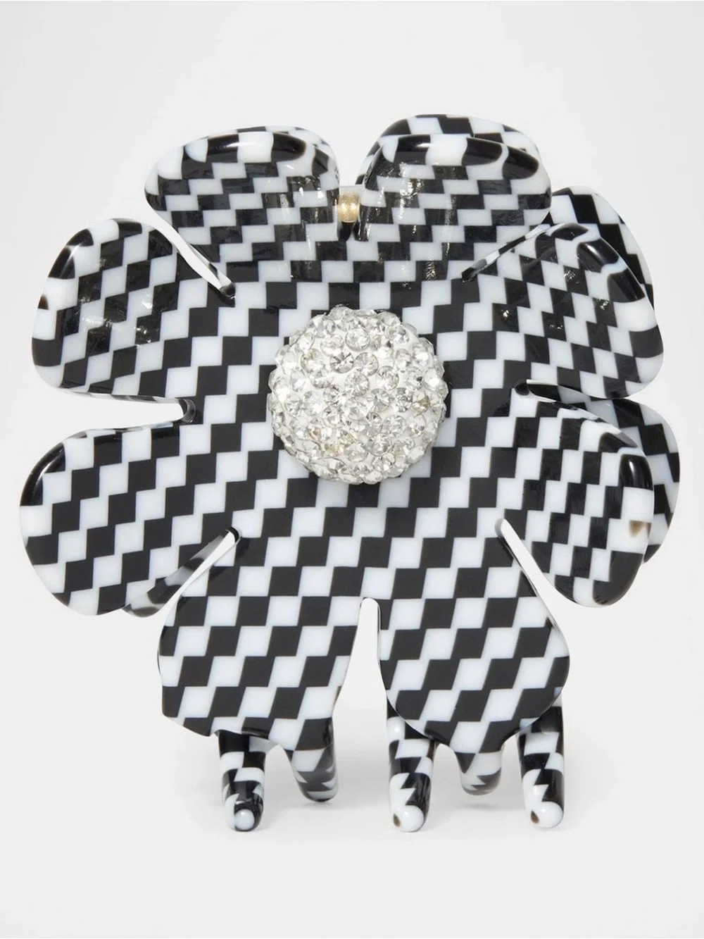 Lele Sadoughi Sunflower Harlequin Check Crystal Claw Clip